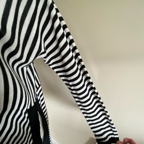 Cabi Black White Cotton Casual Nautical Open Cardigan Lightweight Knit- Sz-S - Picture 7 of 15